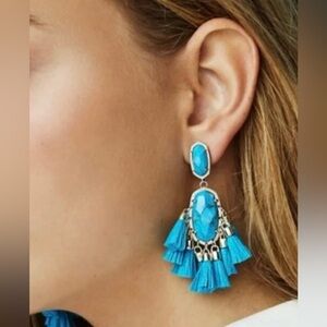 Kendra Scott Blue Tassel Earrings